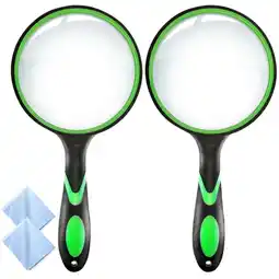 Walmart Nazano 2Pcs Magnifying Glass, Rubber Handheld Magnifying Glasses for Reading Science Hobbies(Green) offer