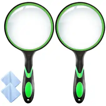 Walmart Nazano 2Pcs Magnifying Glass, Rubber Handheld Magnifying Glasses for Reading Science Hobbies(Green) offer