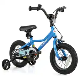 Walmart Costway 12 Kids Training Bike with Removable Training Wheels Pneumatic Tires Navy offer
