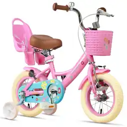 Walmart Glerc Maggie 14 Inch Kids Girls Bike for 3-5 Years Old Child, Pink & White offer