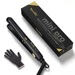 Walmart Terviiix 1/2'' Travel Hair Straightener for Heat Adjustable, Mini Portable Ceramic Flat Iron, Black offer