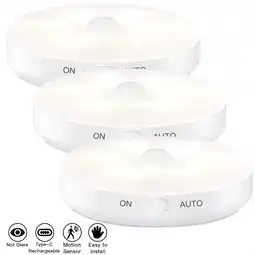 Walmart AIRTOK 60 Lumen Motion Sensor LED Under Cabinet Lights, 6000K (3 Count) offer