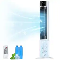Walmart MaxKare 40 Evaporative Air Cooler, 3 Modes 12H Timers Oscillating Tower Fan White offer