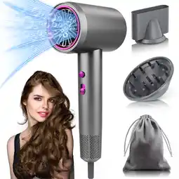 Walmart 1500W High-Speed Ionic Hair Dryer with Diffuser for Fast-Drying Styling, 120V, Gray offer