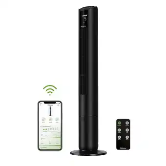 Walmart Holmes 42 SmartConnect Wi-Fi Tower Fan, 5-Speed, Oscillating, LCD, Remote, Black offer