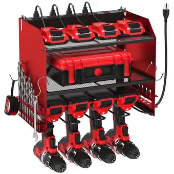 Walmart TLGREEN Power Tool Organizer Wall Mount with Charging Station, 4 Drill Holder & 8 Outlet Power Strip offer