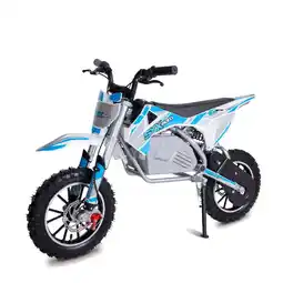 Walmart SYX MOTO KBE 500W 36V Electric Beginner Kids Mini Dirt Bike, Blue/Grey offer