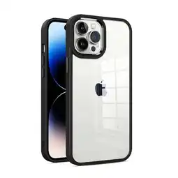 Walmart Entronix Impact-Resistant Clear Case for iPhone 14 Pro Max, Anti-Drop Slim Fit Hard Back, Black offer