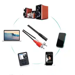 Walmart ASKMZ DOONJIEY 3.5mm Stereo Audio Video to 2RCA Male Converter Adapter Cable offer
