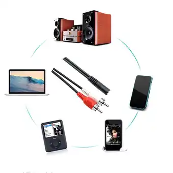Walmart ASKMZ DOONJIEY 3.5mm Stereo Audio Video to 2RCA Male Converter Adapter Cable offer