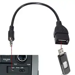 Walmart Fairnull 3.5mm Male Audio AUX-in-Jack to USB 2.0 Type A Female OTG Converter Cable offer