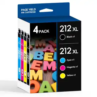 Walmart 212XL Ink Cartridge for Epson 212 Ink Cartridges for Printer Ink Epson 212XL for Epson Ink 212 (4PK) offer