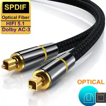 Walmart Fairnull Fiber Optic Audio Cable Digital Optical Fiber Cable SPDIF Cable for TV Soundbar Cable offer
