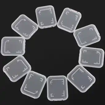 Walmart ASKMZ Transparent Durable 10Pcs SD Memory Card Storage Box Protective Case Holder offer
