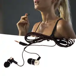 Walmart Fairnull Headset Stereo Noise Reduction TPE 3.5mm In-ear Wired Stereo Braid Earphone for Dormitory offer