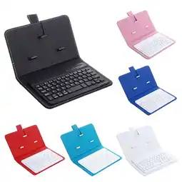 Walmart ASKMZ Bluetooth-Compatible Portable Wireless Keyboard with Faux Leather Case for iPhone Phone offer