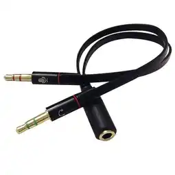 Walmart Fairnull 3.5mm AUX Audio Mic Splitter Cable Earphone Headphone Adapter Female to 2 Male offer