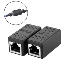 Walmart ASKMZ Durable Small Size 2Pcs RJ45 Female Coupler Cat5 Cat6 LAN Ethernet Cable Extender Connector offer