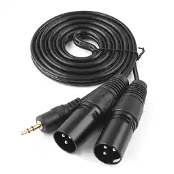 Walmart Fairnull 1.5m 3.5mm Aux Stereo Audio Male to 2 Dual XLR Male Cable Cord for Phone Laptop offer