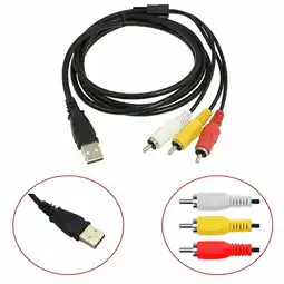 Walmart Fairnull 3 RCA Male to USB Female Aux Audio Video Camcorder Adapter AV Converter Cable offer