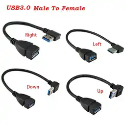 Walmart Fairnull USB 3.0 Type A 90 Degree Right Angled Male to Female Extension Adapter Cable offer
