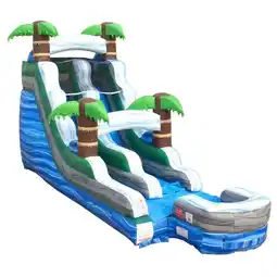 Walmart TentandTable Commercial Inflatable Water Slide, Tropical Marble with Blower, 15' offer