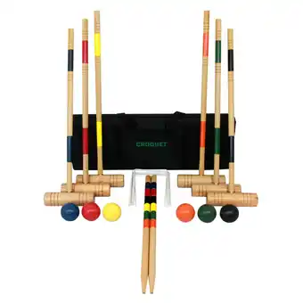 Walmart Gener8 Wood 6 Player Croquet Lawn Game Set - Recommended For Ages 8 years and up offer