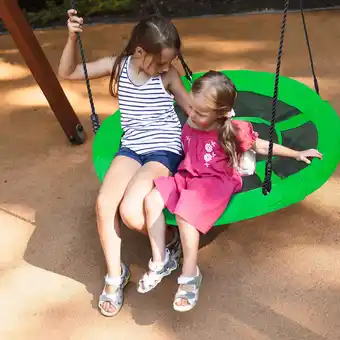 Walmart ZenSports 40’’ Flying Saucer Swing for Kids Outdoor 800lbs Adjustable Web Tree Swing Green offer