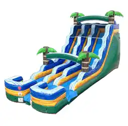 Walmart TentandTable Commercial Inflatable Water Slide, Green Tropical Marble Dual Lane with Blower, 18 ft offer