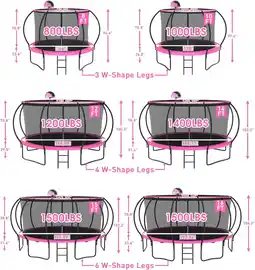 Walmart 1500LBS Heavy Duty Trampoline with Enclosure Net, Basketball Hoop & Accessories for Kids and Adults offer