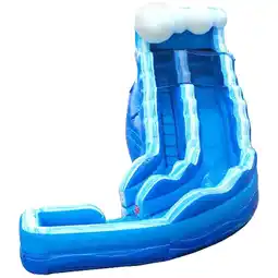 Walmart TentandTable Commercial Inflatable Water Slide, Blue Marble Wave Curved with Blower, 17 ft offer