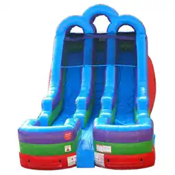Walmart TentandTable Commercial Inflatable Water Slide, Rainbow Dual Lane with Blower, 15 ft offer