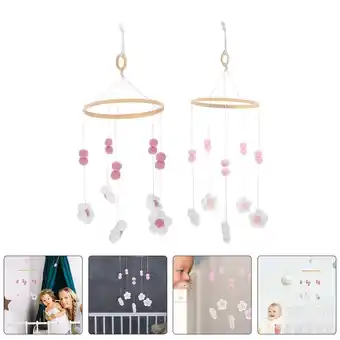 Walmart LABSERRON Boho Mobile Wood Pompom 2Pack 17.7X7.9X7.9In offer