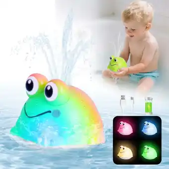 Walmart Dammyty Baby Bath Toys, Cute Toddler Pool Toy, Light up Frog Fountain Bath Toys for Toddler 1-3 offer