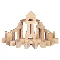 Walmart Melissa & Doug Standard Unit Solid-Wood Building Blocks With Wooden Storage Tray (60 pcs) offer