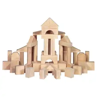 Walmart Melissa & Doug Standard Unit Solid-Wood Building Blocks With Wooden Storage Tray (60 pcs) offer