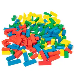 Walmart Melissa & Doug Wooden Building Block Set - 200 Blocks in 4 Colors and 9 Shapes offer