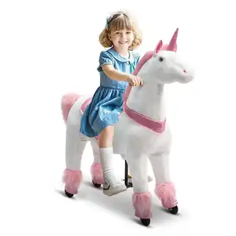 Walmart DEYGIA Ride on Unicorn Toys, Mechanical Cycle Walking Action Plush Animal, Max Load 165 lbs offer