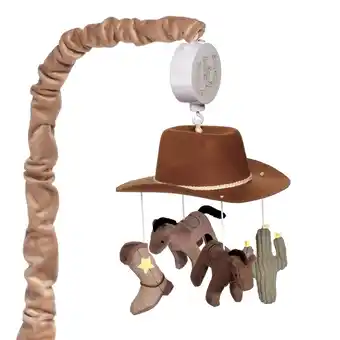 Walmart Lambs & Ivy Country Western Cowboy Hat Musical Baby Crib Mobile Soother Toy offer