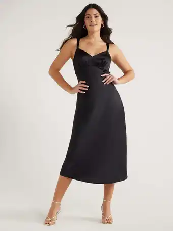 Walmart Sofia Jeans Women's and Women's Plus Slip Dress, Mid Calf Length, Sizes XS-5X offer