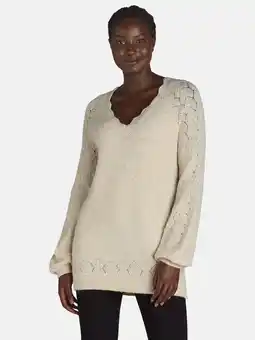 Walmart The Pioneer Woman’s Pointelle V-Neck Sweater, Midweight, Women’s, Sizes XS-XXXL offer