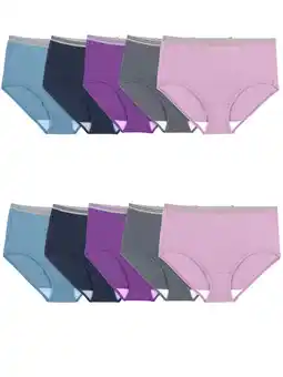 Walmart Fit for Me by Fruit of the Loom Women's Plus Size Cotton Brief Underwear, 10-Pack offer
