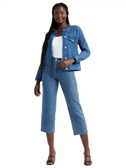 Walmart Time and Tru Women's and Women's Plus High-Rise Straight Crop Tweed Jeans, 26 Inseam, Sizes 2-26W offer