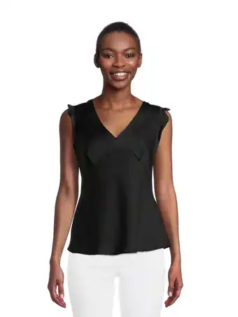 Walmart Nine.Eight Women's Peplum Satin V-Neck Blouse, Sizes XS-3XL offer