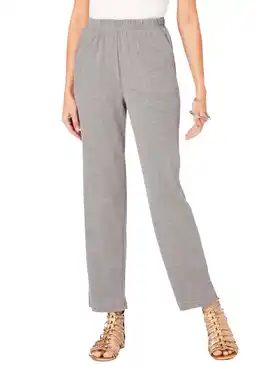 Walmart Roaman's Women's Plus Size Petite Straight Leg Soft Knit Pant offer