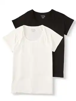 Walmart Time and Tru Women's Short-Sleeve Raglan T-Shirt, 2-Pack offer