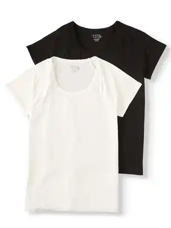 Walmart Time and Tru Women's Short-Sleeve Raglan T-Shirt, 2-Pack offer