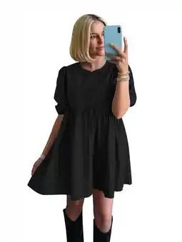 Walmart PRETTYGARDEN Women's Bow Front Mini Dress with Puff Sleeves, Sizes S-XXL offer