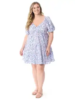 Walmart Jessica Simpson Women's Adalle Denim Tiered Short Dress, Sizes 0X-5X offer