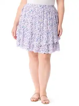 Walmart Jessica Simpson Women's Plus Maren Ruffle Mini Tiered Skirt, Sizes 0X-5X offer